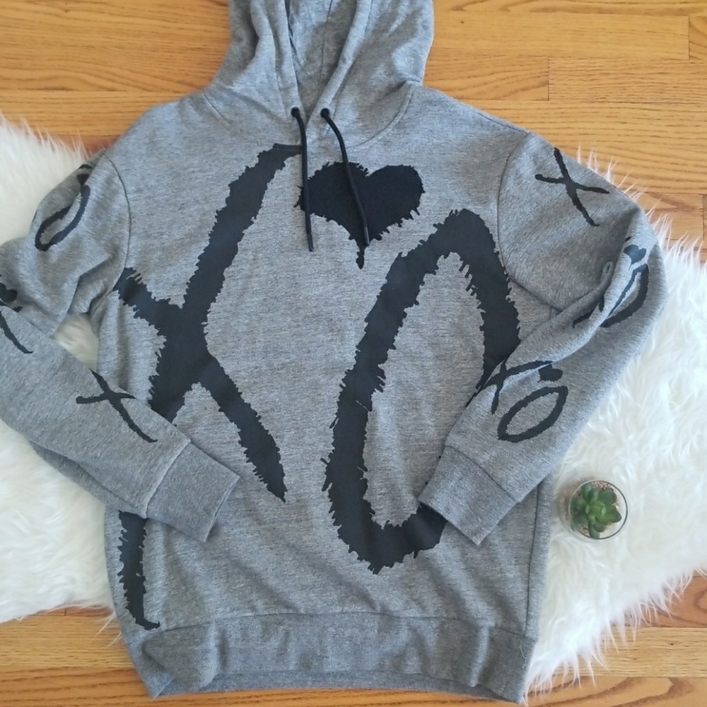 HM x The Weekend Collaboration Gray XO Hoodie - Picture 1 of 5